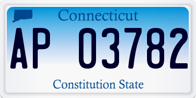 CT license plate AP03782