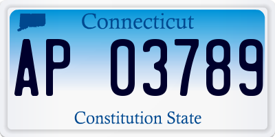CT license plate AP03789