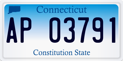CT license plate AP03791
