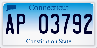 CT license plate AP03792