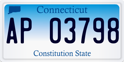 CT license plate AP03798