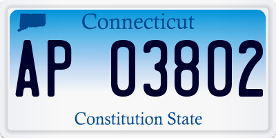 CT license plate AP03802
