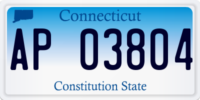 CT license plate AP03804