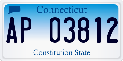 CT license plate AP03812