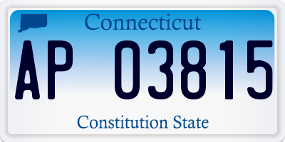 CT license plate AP03815
