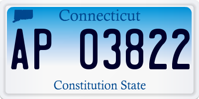 CT license plate AP03822