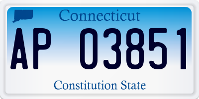 CT license plate AP03851
