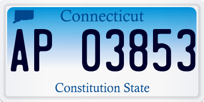 CT license plate AP03853