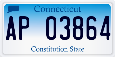 CT license plate AP03864