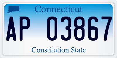 CT license plate AP03867
