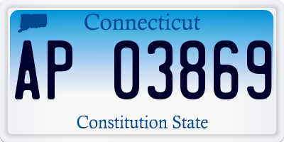 CT license plate AP03869