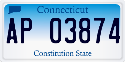 CT license plate AP03874