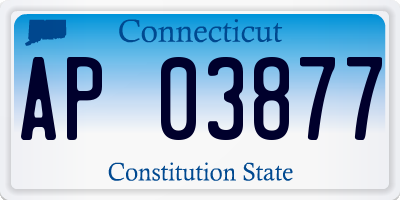 CT license plate AP03877
