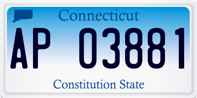 CT license plate AP03881