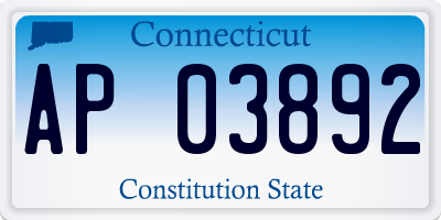 CT license plate AP03892