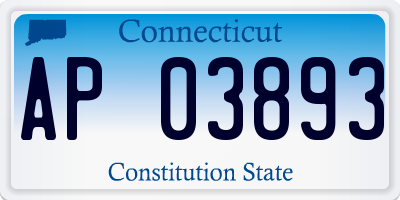 CT license plate AP03893
