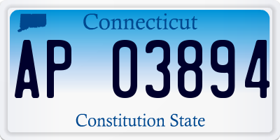 CT license plate AP03894