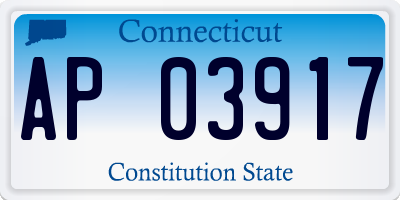 CT license plate AP03917