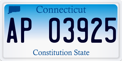 CT license plate AP03925