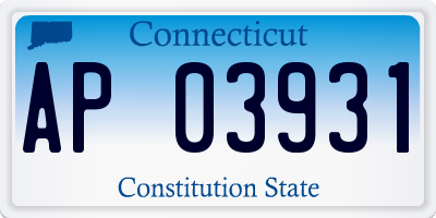 CT license plate AP03931