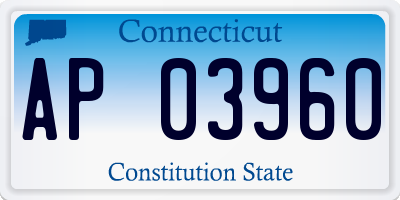 CT license plate AP03960