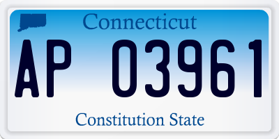 CT license plate AP03961