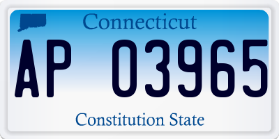 CT license plate AP03965