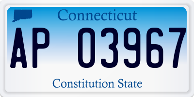 CT license plate AP03967
