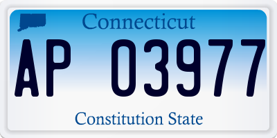 CT license plate AP03977