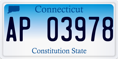 CT license plate AP03978