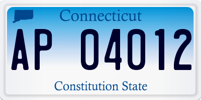 CT license plate AP04012