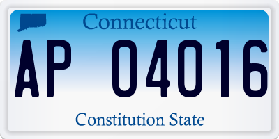 CT license plate AP04016