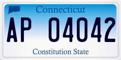 CT license plate AP04042