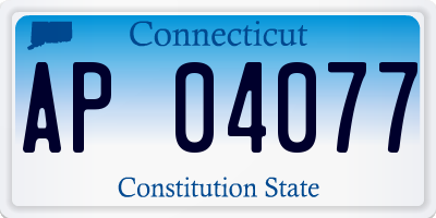 CT license plate AP04077