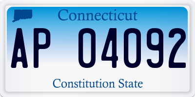 CT license plate AP04092
