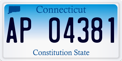 CT license plate AP04381