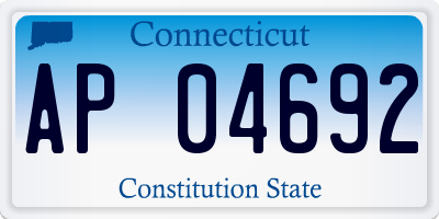 CT license plate AP04692