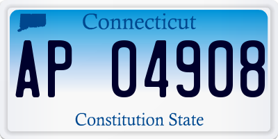 CT license plate AP04908