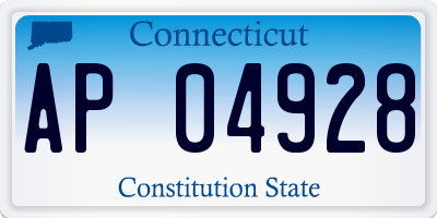 CT license plate AP04928
