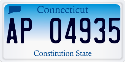CT license plate AP04935