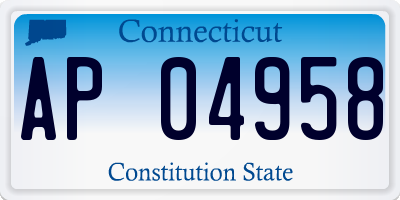 CT license plate AP04958