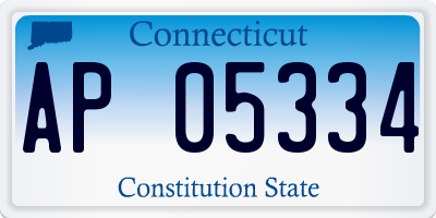 CT license plate AP05334