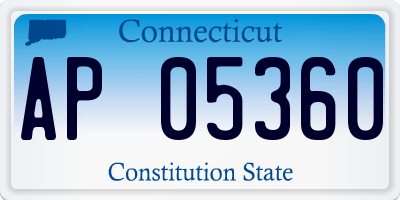 CT license plate AP05360