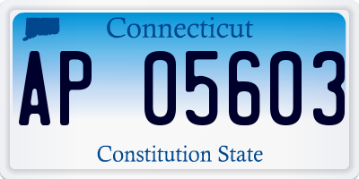 CT license plate AP05603