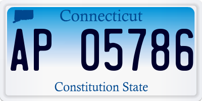 CT license plate AP05786
