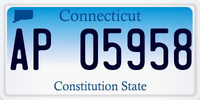 CT license plate AP05958