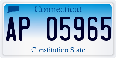 CT license plate AP05965