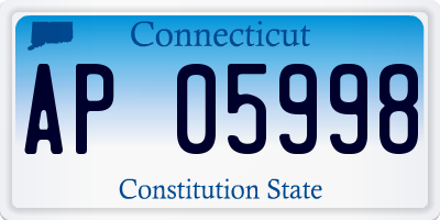 CT license plate AP05998