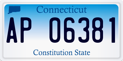 CT license plate AP06381