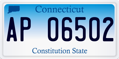 CT license plate AP06502